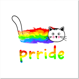 Cat Prride Funny Cat Support LGBT Pride Month Posters and Art